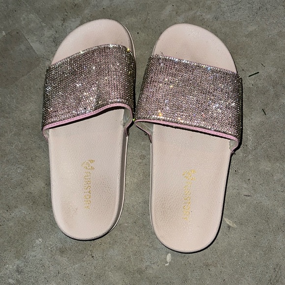 Sparkly pink slides - only worn once - Picture 1 of 4